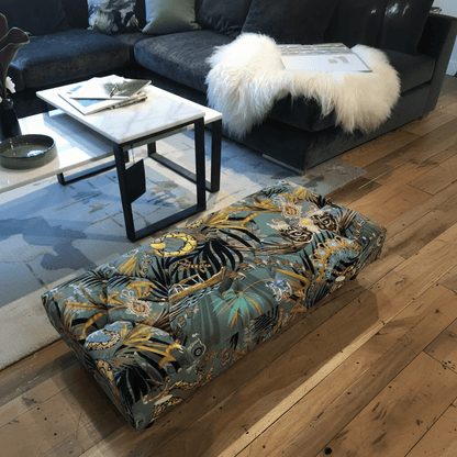 Bespoke Flat Rectangular Buttoned Footstool Bench UK bec - ISTOOLS