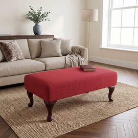 BESPOKE LUXURY OTTOMAN FOOTSTOOL CUSTOM MADE TO MEASURE NON STORAGE SEAT PREMIUM UPHOLSTERED COFFEE TABLE PLAIN FABRIC BENCH