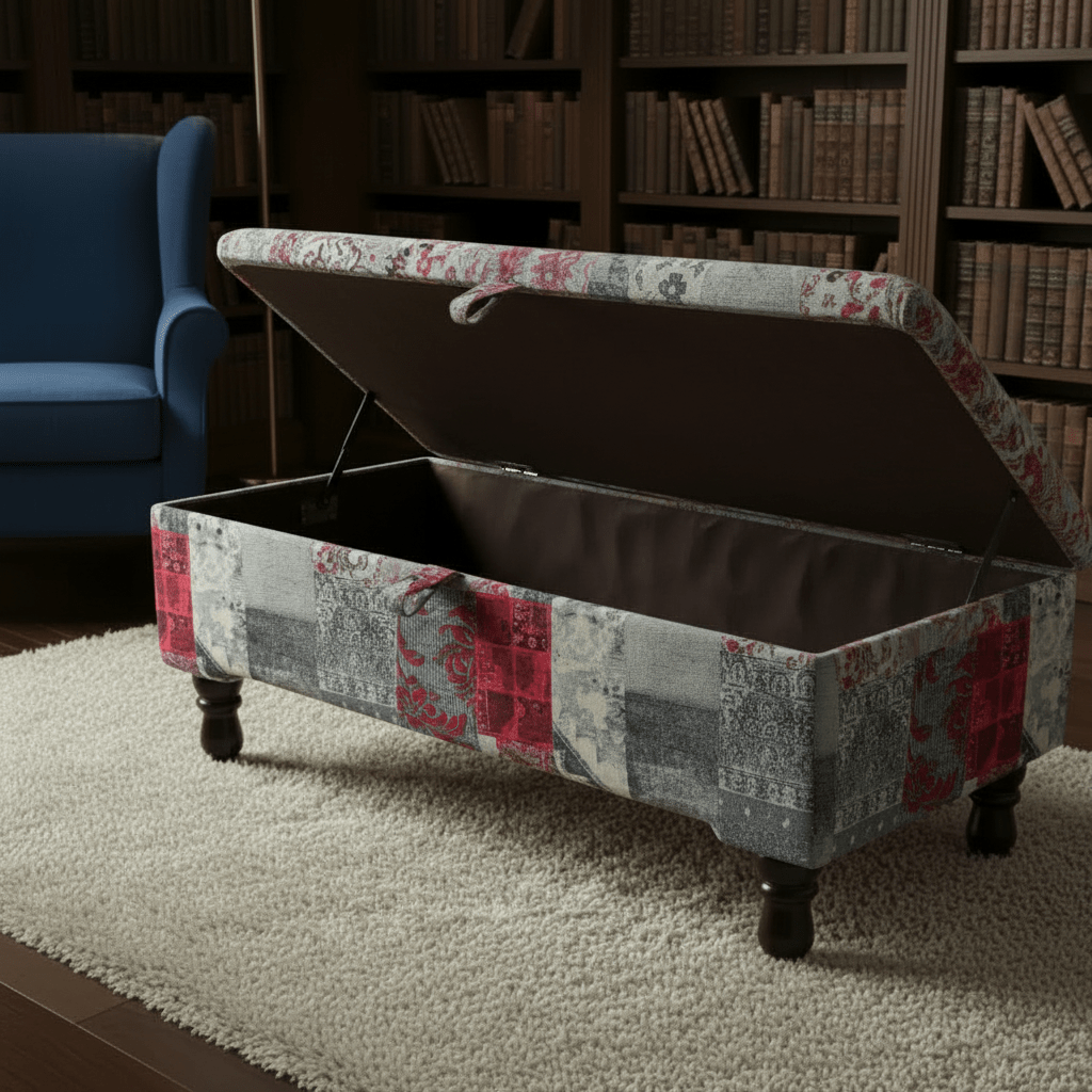 Bespoke Ottoman Blanket Box Multi - Toned Fabric Storage - ISTOOLS