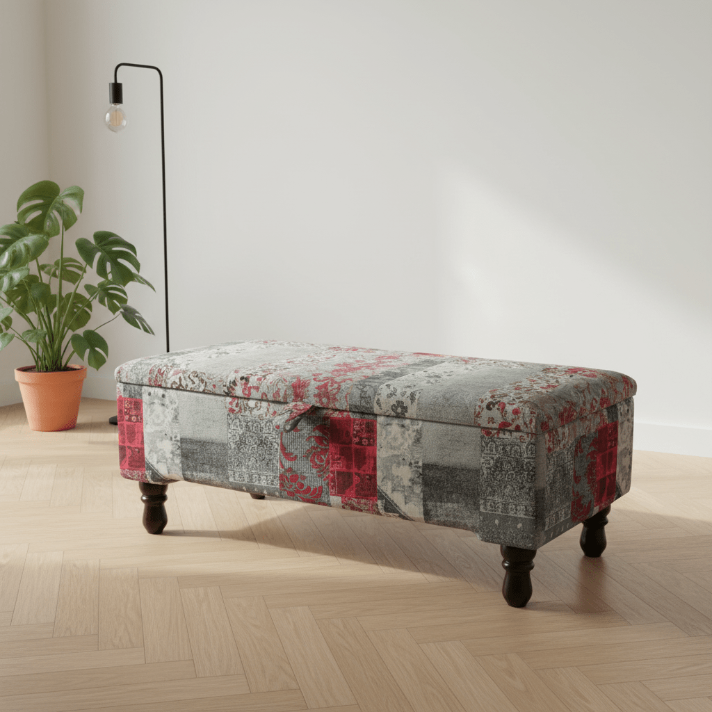 Bespoke Ottoman Blanket Box Multi - Toned Fabric Storage - ISTOOLS