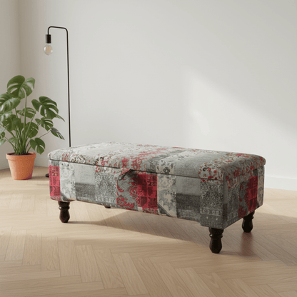 Bespoke Ottoman Blanket Box Multi - Toned Fabric Storage - ISTOOLS