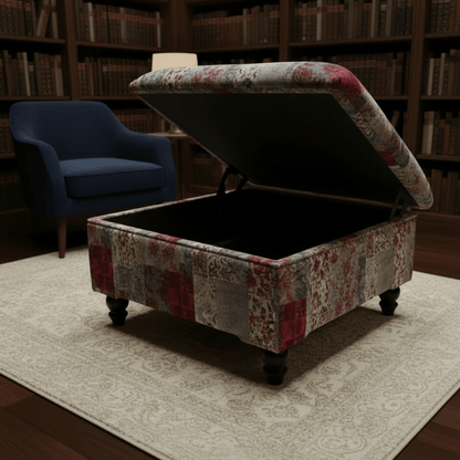 Bespoke Ottoman Blanket Box Plain Upholstery Hidden Storage - ISTOOLS