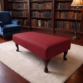 BESPOKE PLAIN FABRIC FOOTSTOOL CUSTOM UPHOLSTERED NON STORAGE OTTOMAN PREMIUM HANDCRAFTED LOUNGE POUFFE LIVING ROOM FURNITURE