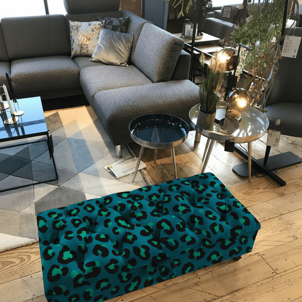 Bespoke Rectangular Coffee Table Ottoman Buttoned bec - ISTOOLS