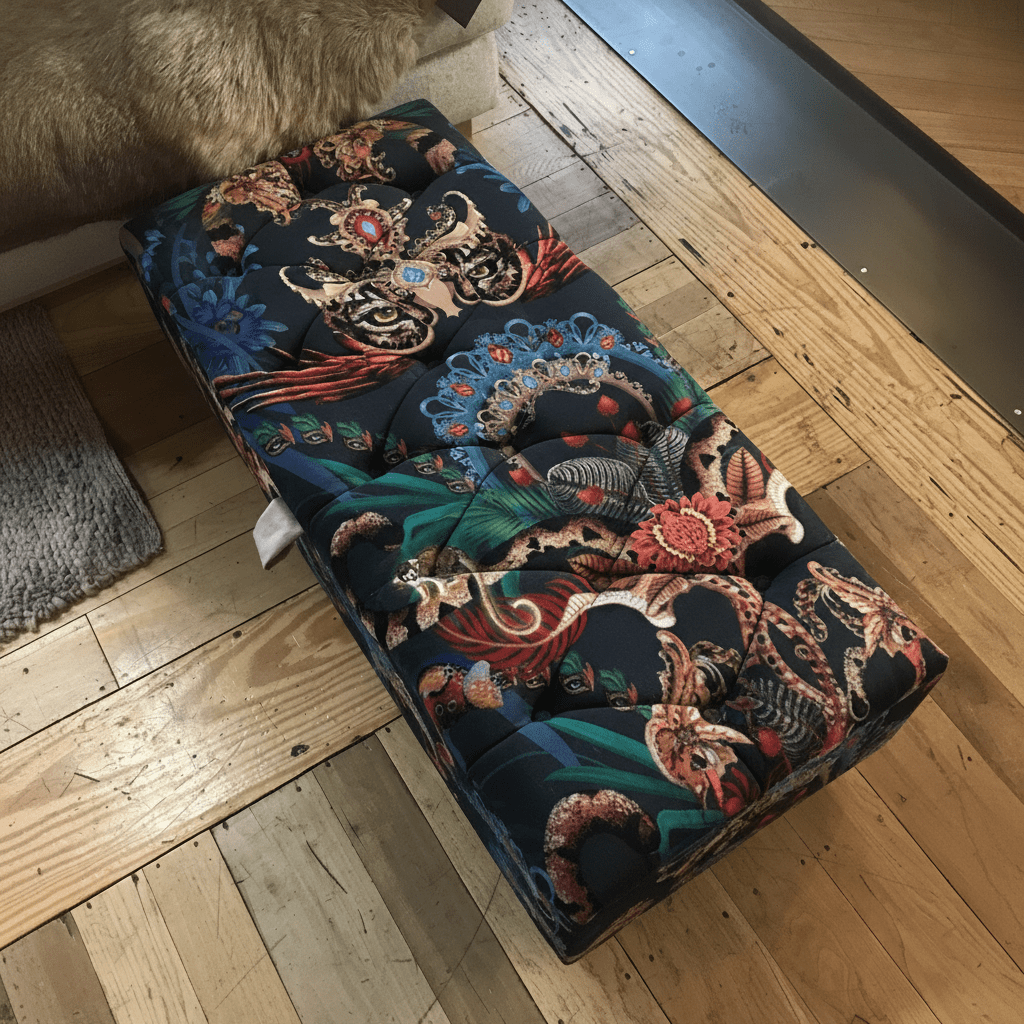 Bespoke Rectangular Tufted Ottoman Storage Box UK bec - ISTOOLS