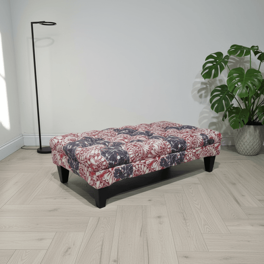 Bespoke Rectangular Tufted Pouffe Table Unique Pattern - ISTOOLS