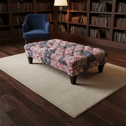 Bespoke Rectangular Tufted Pouffe Table Unique Pattern - ISTOOLS