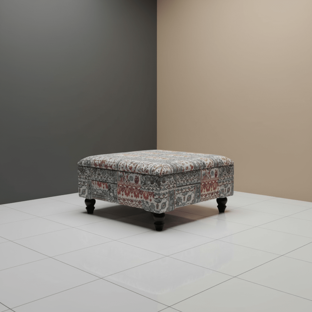 Bespoke Solid Hue Storage Box Pouffe Handcrafted Quality - ISTOOLS