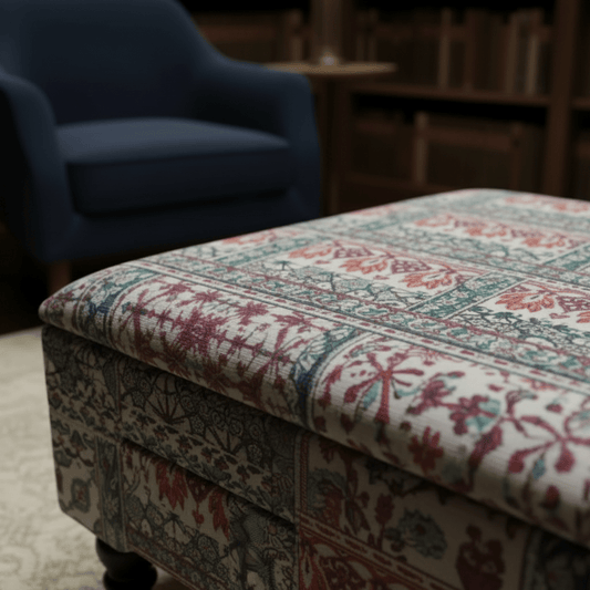 Bespoke Solid Hue Storage Box Pouffe Handcrafted Quality - ISTOOLS