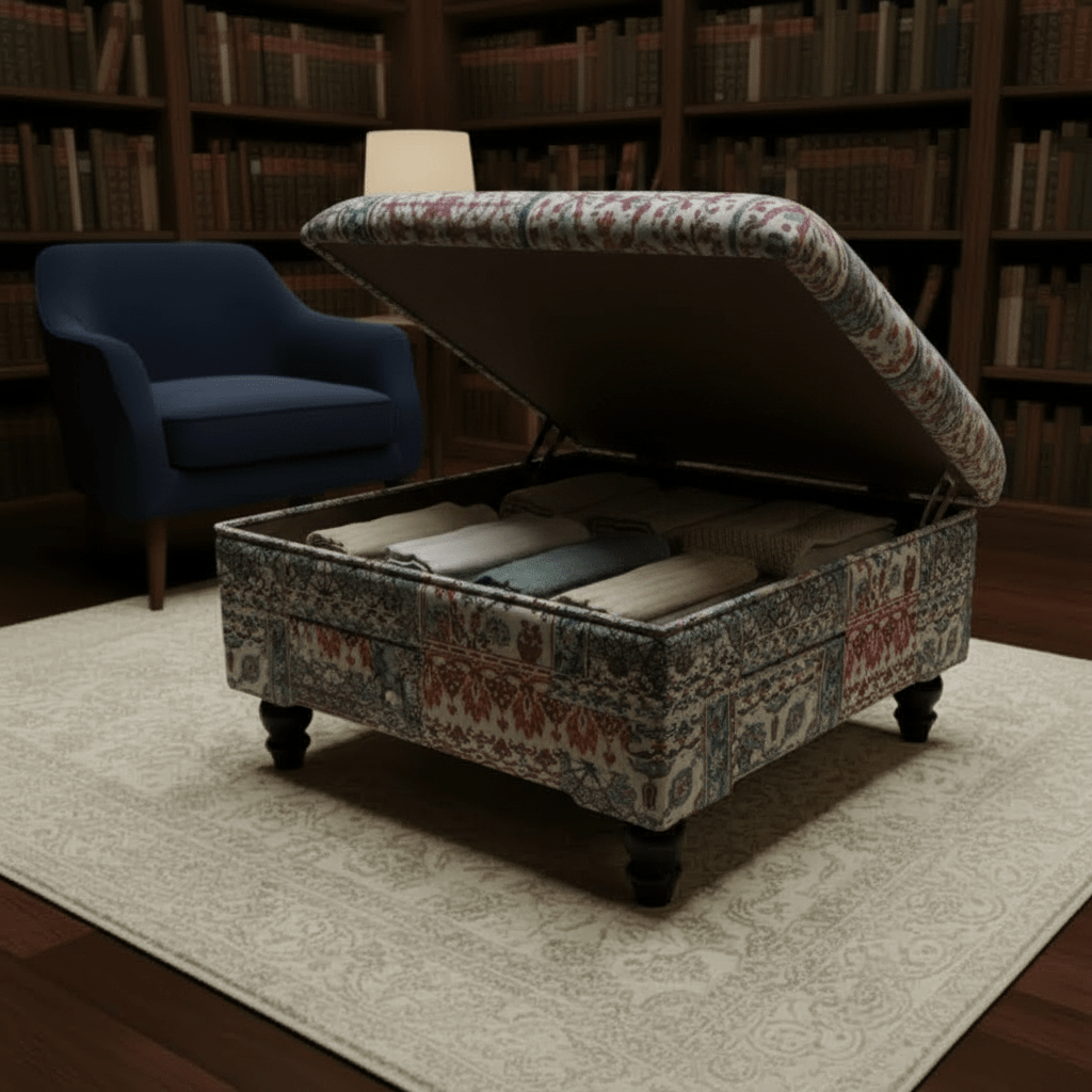 Bespoke Solid Hue Storage Box Pouffe Handcrafted Quality - ISTOOLS