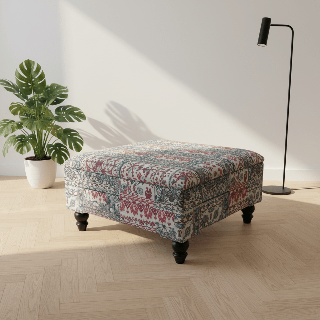 Bespoke Solid Hue Storage Box Pouffe Handcrafted Quality - ISTOOLS