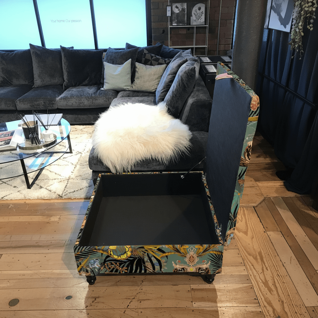Bespoke Square Buttoned Storage Ottoman UK bec - ISTOOLS