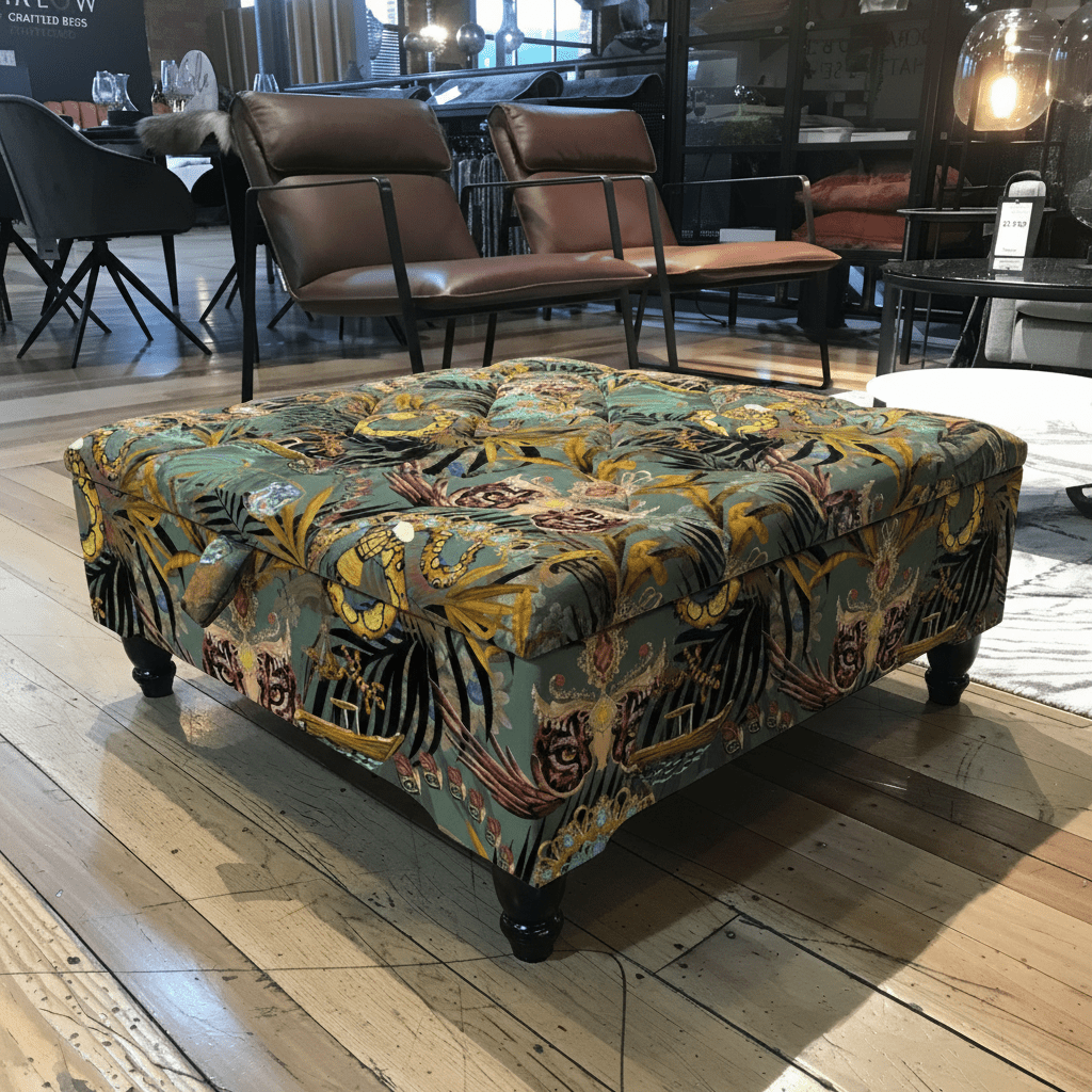 Bespoke Square Buttoned Storage Ottoman UK bec - ISTOOLS