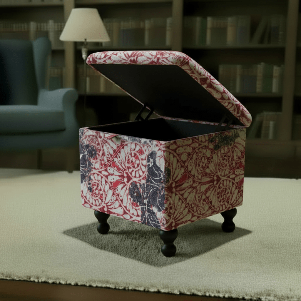 Bespoke Square Storage Bench Smooth Lid Handcrafted Motif - ISTOOLS