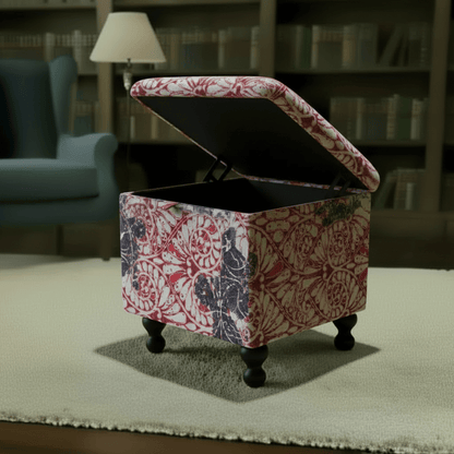 Bespoke Square Storage Bench Smooth Lid Handcrafted Motif - ISTOOLS