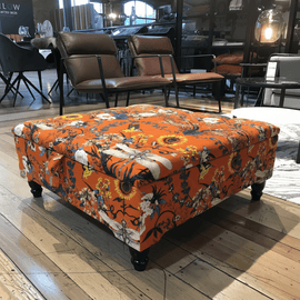 Bespoke Square Storage Footstool Plain Luxury Texture  bec