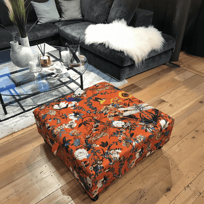 Bespoke Square Storage Footstool Plain Luxury Texture bec - ISTOOLS