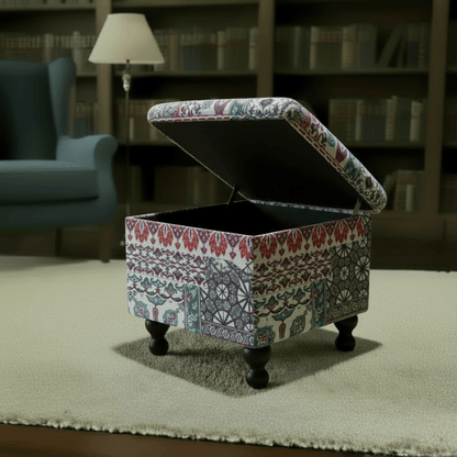 Bespoke Square Storage Ottoman Handcrafted Patterned Quality - ISTOOLS
