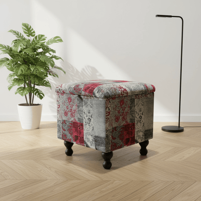 Bespoke Square Storage Pouffe Multi - Toned Fabric UK - ISTOOLS