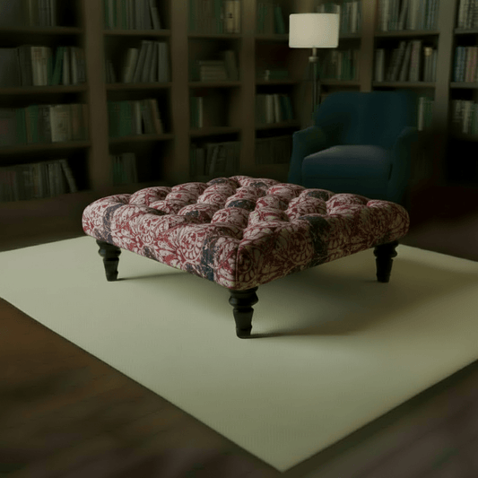 Bespoke Square Tufted Pouffe Table Unique Pattern UK - ISTOOLS