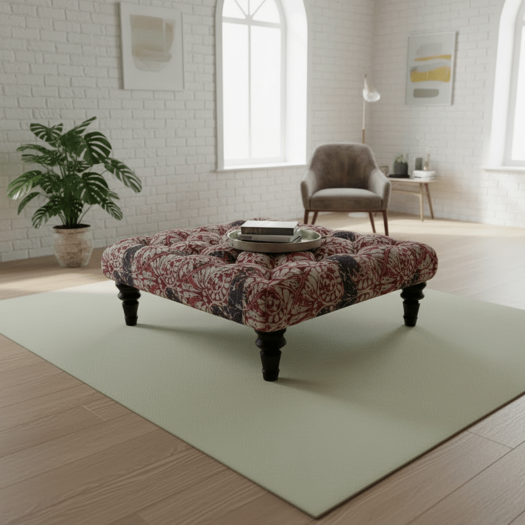 Bespoke Square Tufted Pouffe Table Unique Pattern UK - ISTOOLS