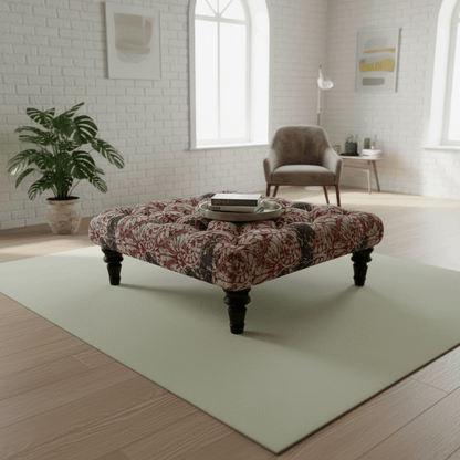 Bespoke Square Tufted Pouffe Table Unique Pattern UK - ISTOOLS