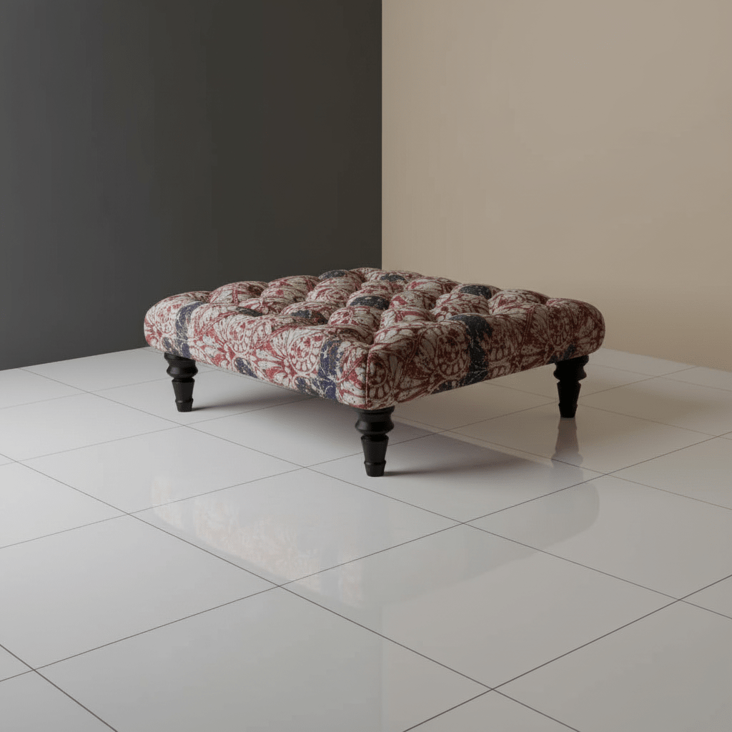 Bespoke Square Tufted Pouffe Table Unique Pattern UK - ISTOOLS