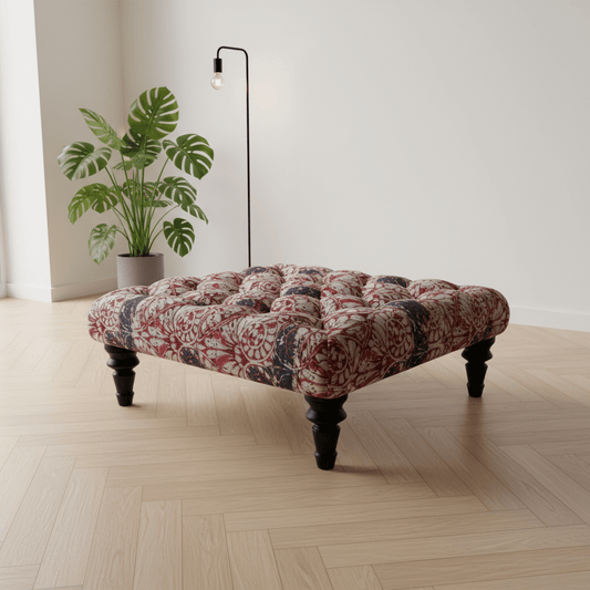 Bespoke Square Tufted Pouffe Table Unique Pattern UK - ISTOOLS