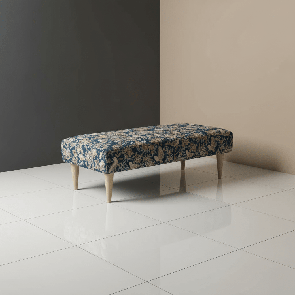 Bespoke Stitched Design Ottoman Footstool for Living Room - ISTOOLS