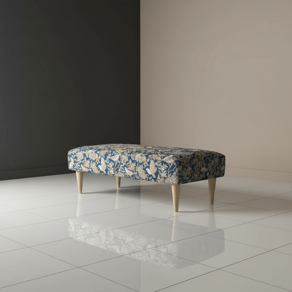 Bespoke Stitched Design Ottoman Footstool for Living Room - ISTOOLS