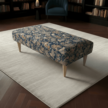 Bespoke Stitched Design Ottoman Footstool for Living Room - ISTOOLS