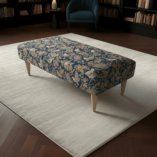 Bespoke Stitched Design Ottoman Footstool for Living Room - ISTOOLS