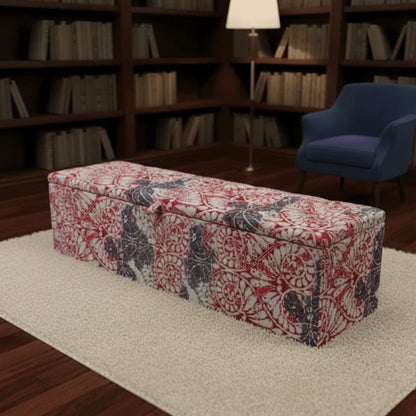 Bespoke Storage Bench Matching Buttons Handcrafted Motif Design - ISTOOLS