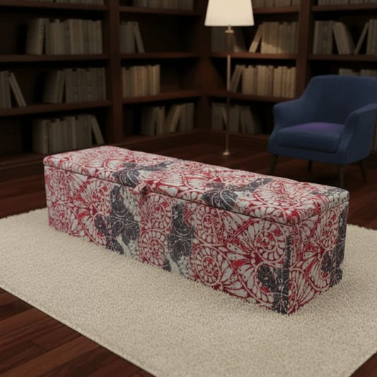 Bespoke Storage Bench Matching Buttons Handcrafted Motif Design - ISTOOLS