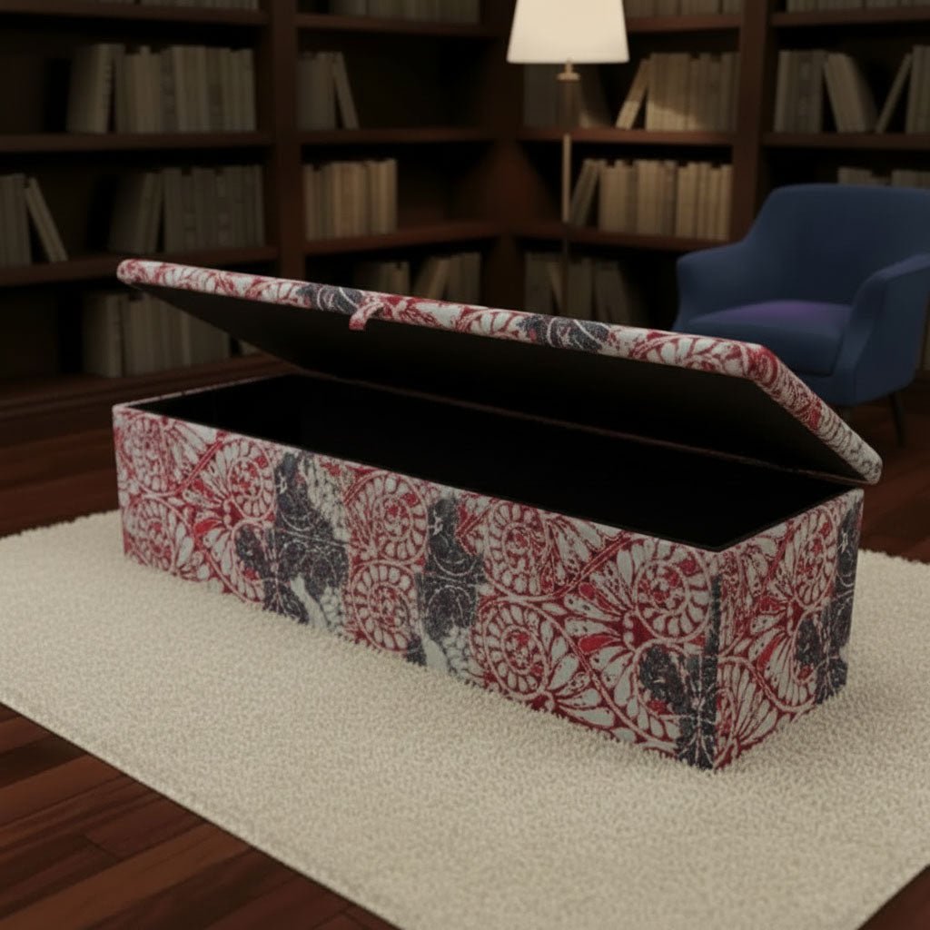 Bespoke Storage Bench Matching Buttons Handcrafted Motif Design - ISTOOLS
