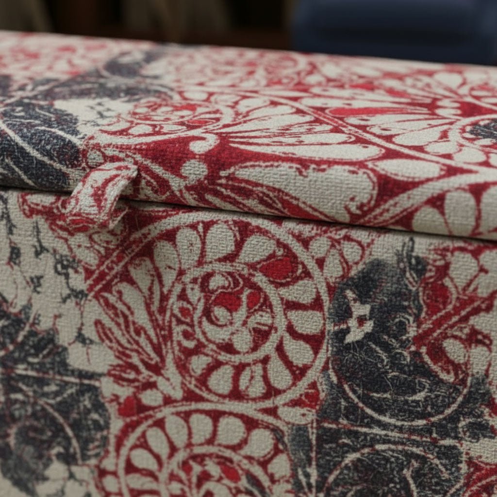 Bespoke Storage Bench Matching Buttons Handcrafted Motif Design - ISTOOLS