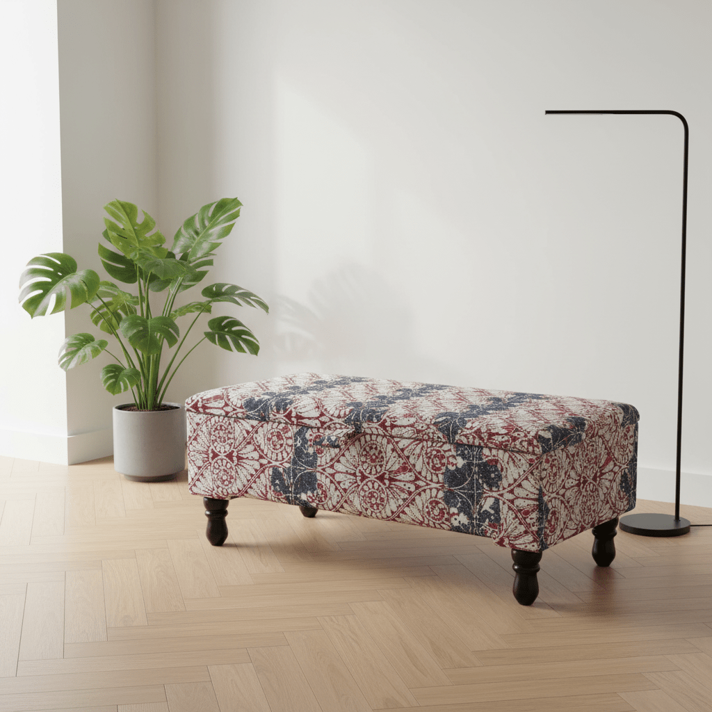 Bespoke Storage Bench Smooth Lid Handcrafted Motif - ISTOOLS