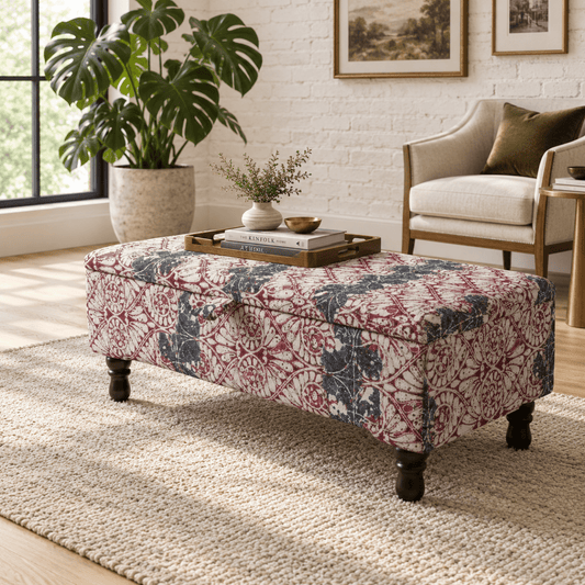 Bespoke Storage Bench Smooth Lid Handcrafted Motif - ISTOOLS