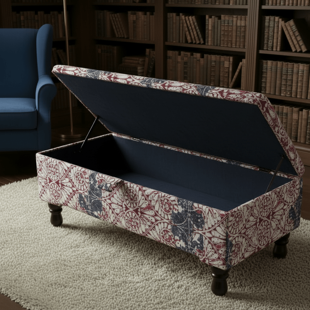 Bespoke Storage Bench Smooth Lid Handcrafted Motif - ISTOOLS