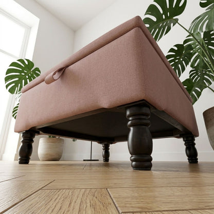 BESPOKE STORAGE FOOTSTOOL PLAIN FABRIC LOUNGE SEAT - ISTOOLS