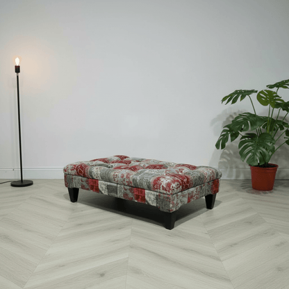 Bespoke Tufted Centrepiece Footstool Vibrant Designer Style - ISTOOLS