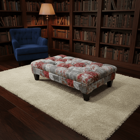 Bespoke Tufted Centrepiece Footstool Vibrant Designer Style - ISTOOLS