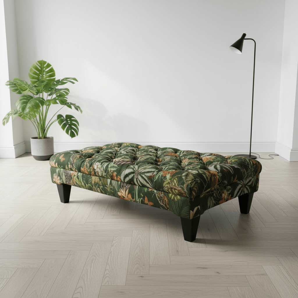 Bespoke Tufted Rectangular Ottoman Bench Handcrafted Quality - ISTOOLS