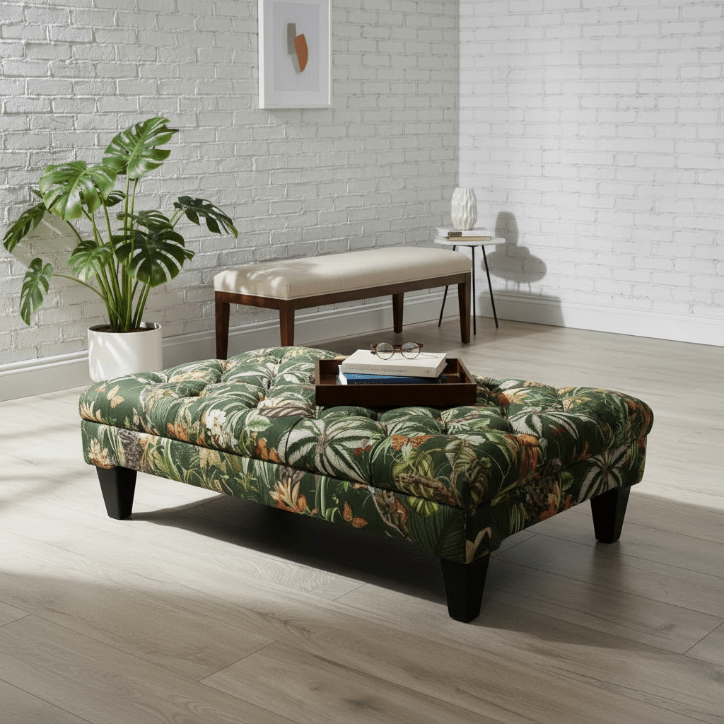 Bespoke Tufted Rectangular Ottoman Bench Handcrafted Quality - ISTOOLS