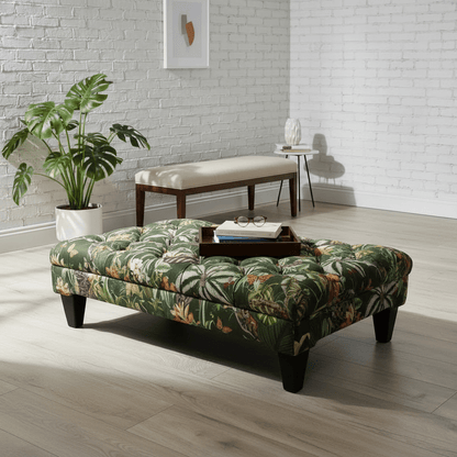 Bespoke Tufted Rectangular Ottoman Bench Handcrafted Quality - ISTOOLS