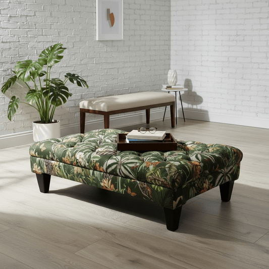Bespoke Tufted Rectangular Ottoman Bench Handcrafted Quality - ISTOOLS