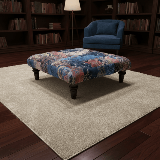 Bespoke Tufted Square Ottoman Bench Handcrafted UK Quality non - storage - ISTOOLS