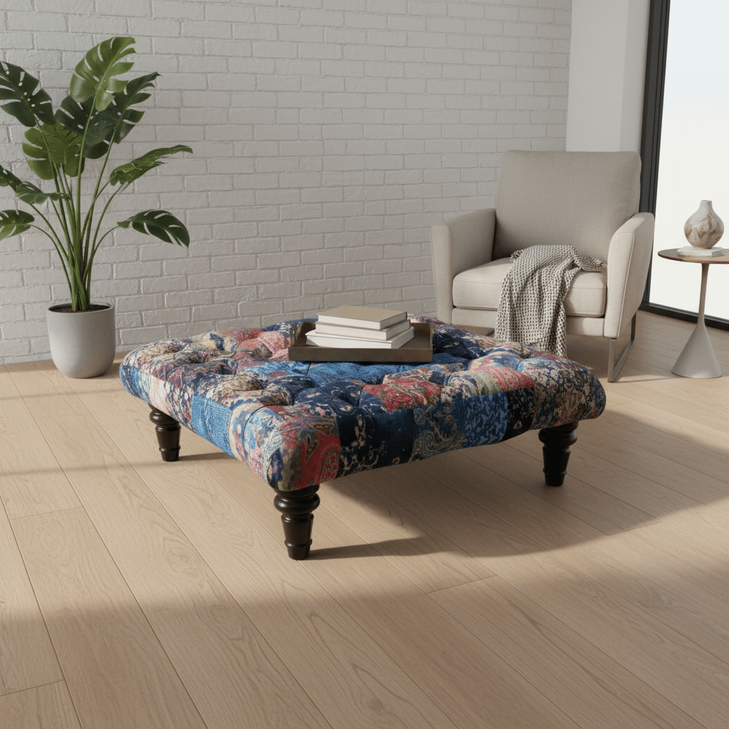 Bespoke Tufted Square Ottoman Bench Handcrafted UK Quality non - storage - ISTOOLS