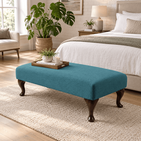 BESPOKE UPHOLSTERED COFFEE TABLE FOOTSTOOL CUSTOM NON STORAGE OTTOMAN SEAT PREMIUM HANDCRAFTED LIVING ROOM FURNITURE UK MADE - ISTOOLS
