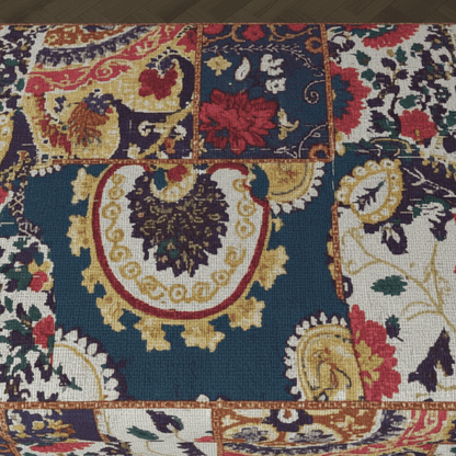 Bespoke Upholstered Footstool Bench Abstract Design Aesthetic - ISTOOLS